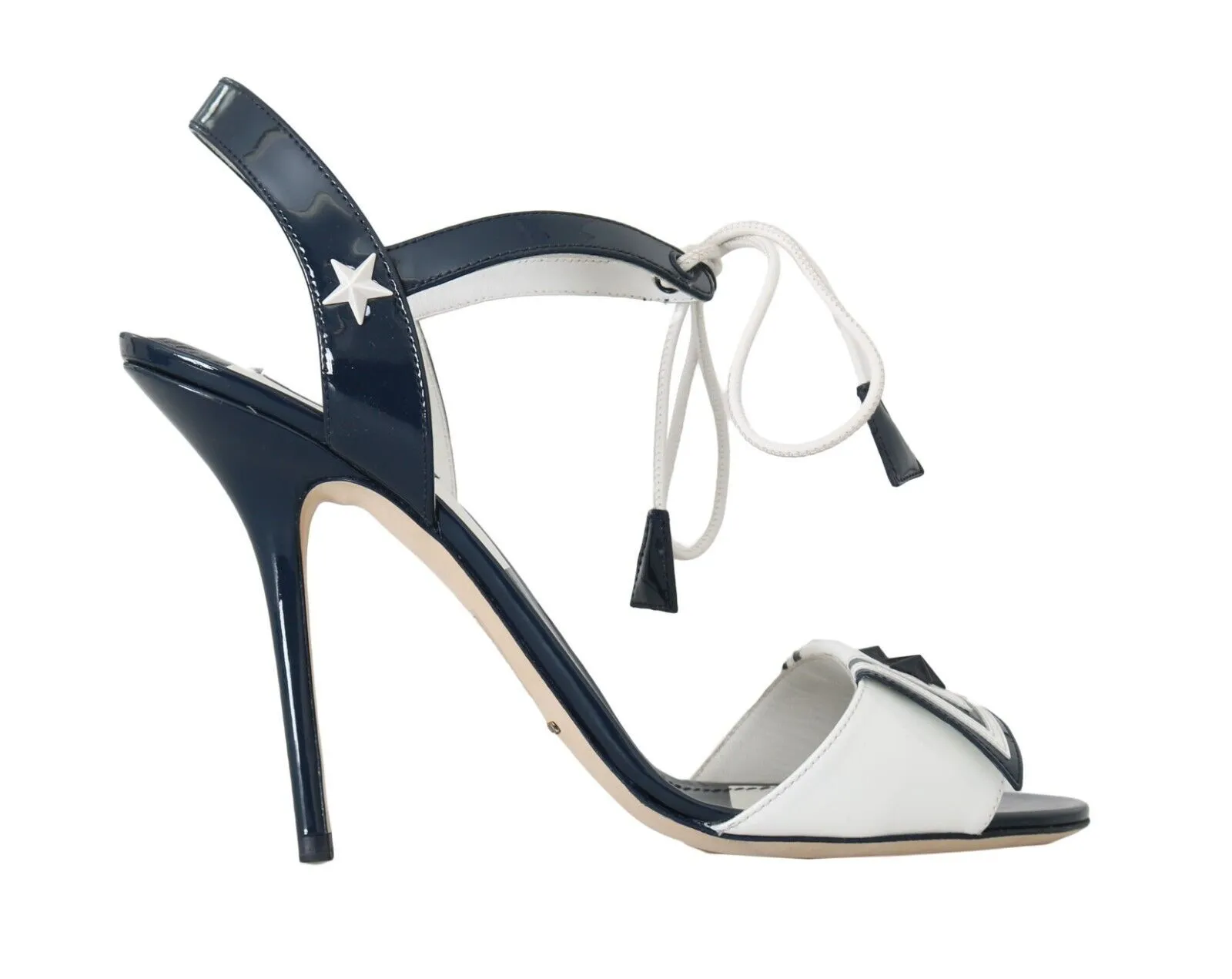 Dolce & Gabbana Women's Striped Elegance Leather Heel Sandals