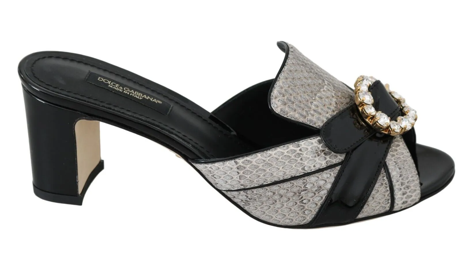 Dolce & Gabbana Women's Crystal-Embellished Exotic Leather Sandals