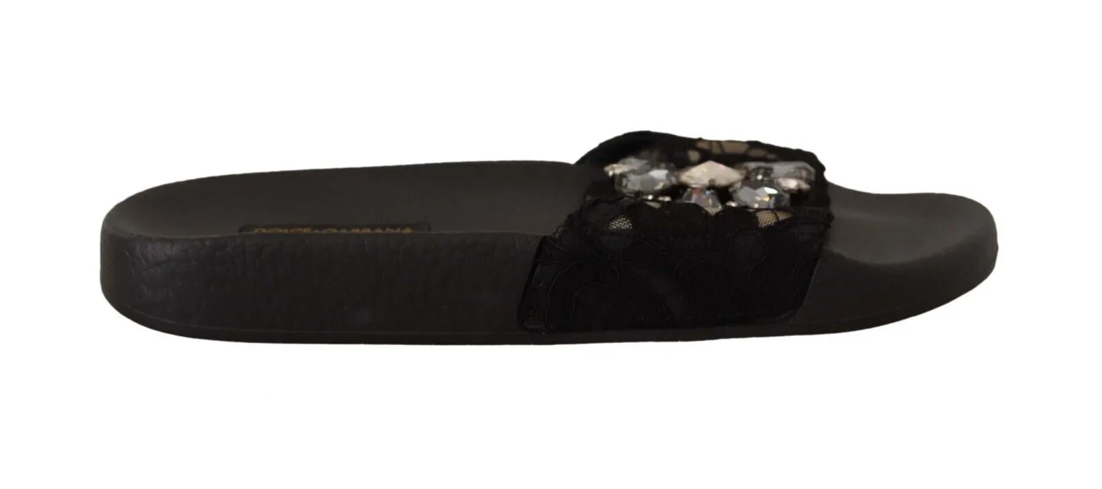 Dolce & Gabbana Women's Elegant Floral Lace Crystal-Embellished Slides