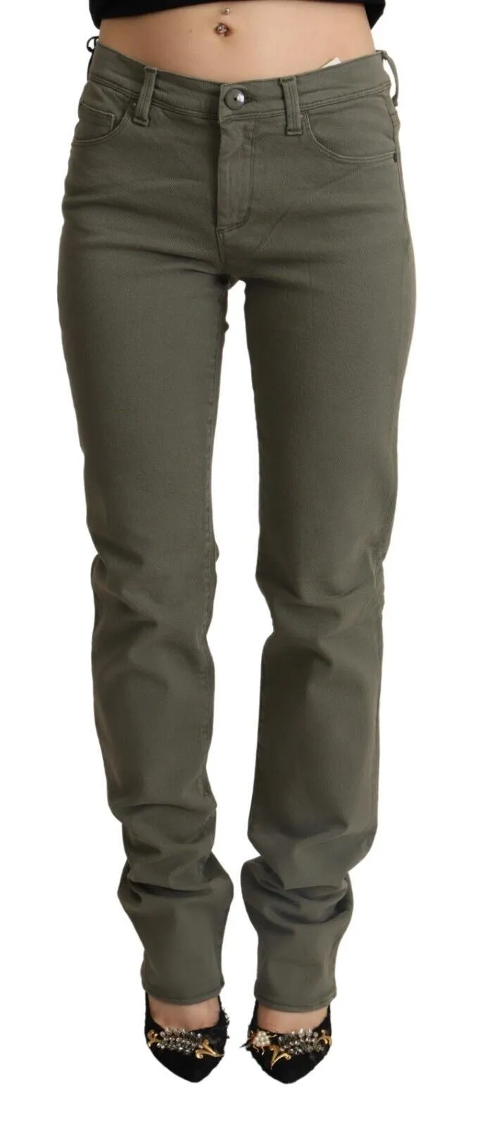 Ermanno Scervino Women's Chic Grey Low Waist Skinny Jeans