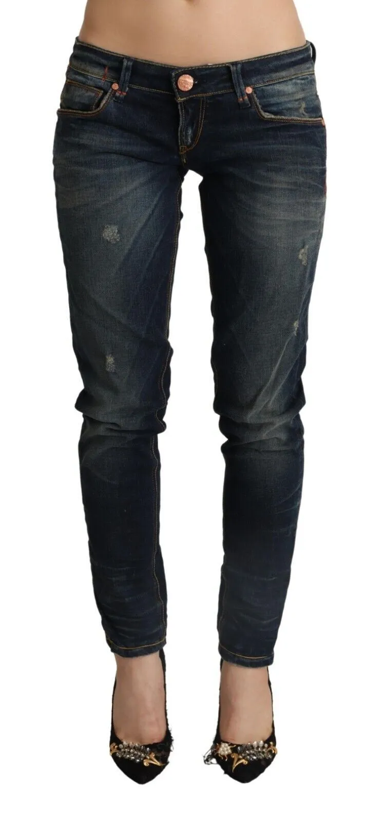 Acht Women's Chic Dark Blue Slim Fit Denim for Style Aficionados