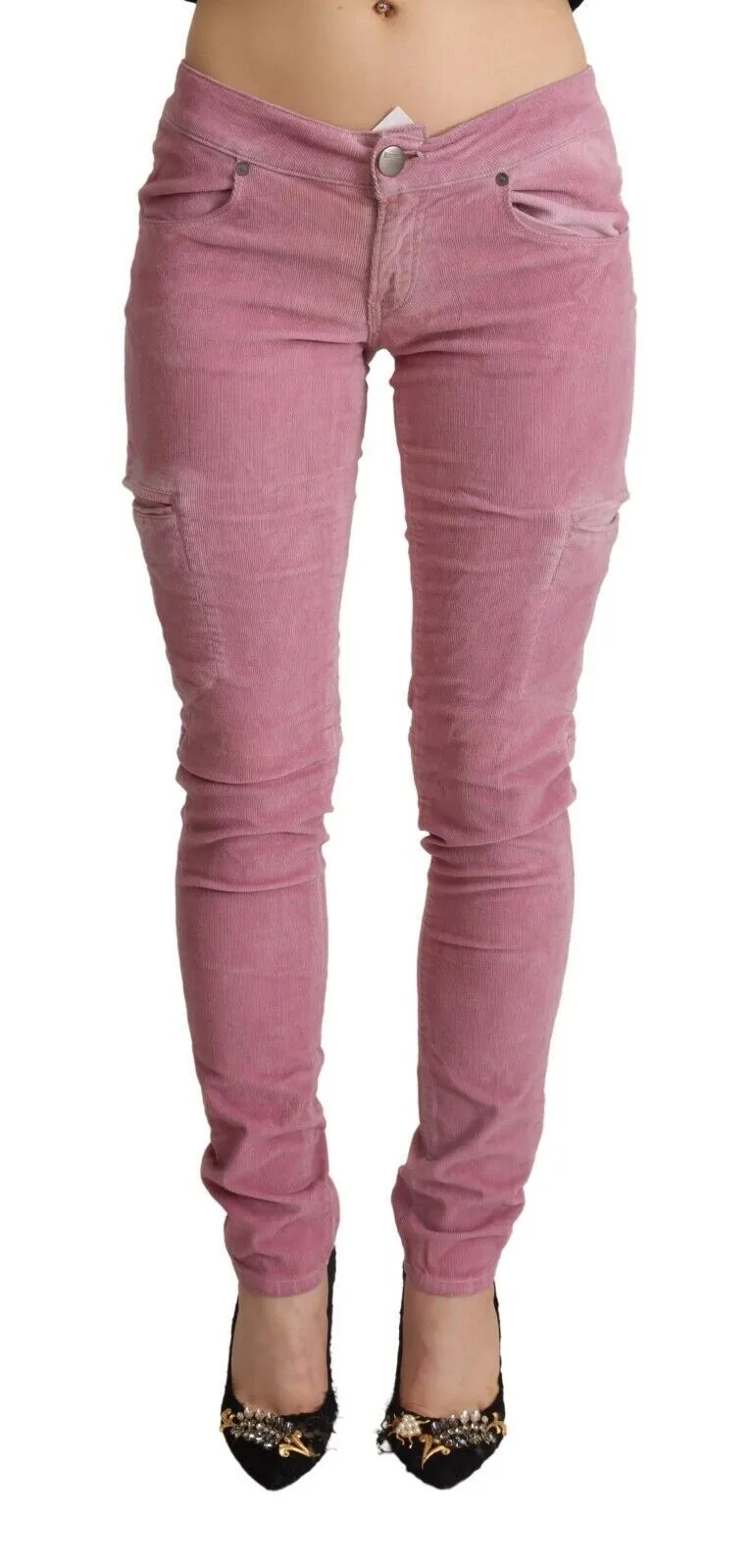 Acht Women's Chic Pink Low Waist Skinny Jeans