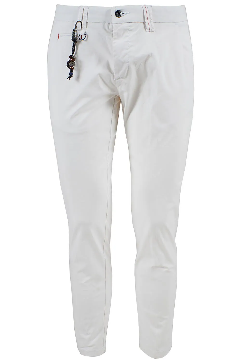 Yes Zee Men's White Cotton Men's Chino Pants