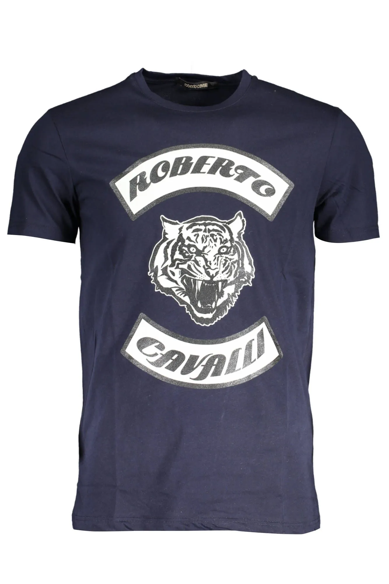Roberto Cavalli Blue Cotton Men T-Shirt