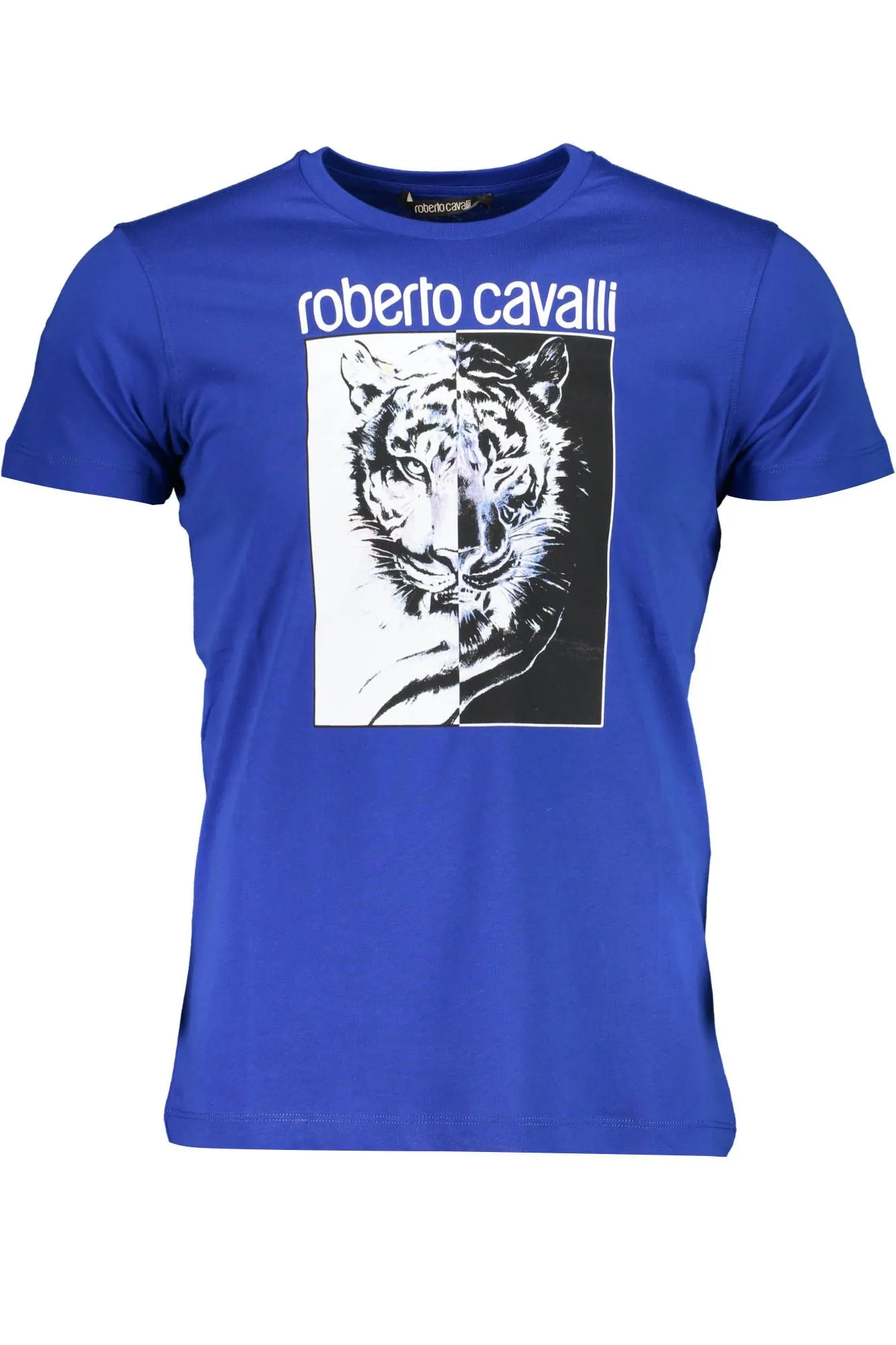Roberto Cavalli Blue Cotton Men T-Shirt
