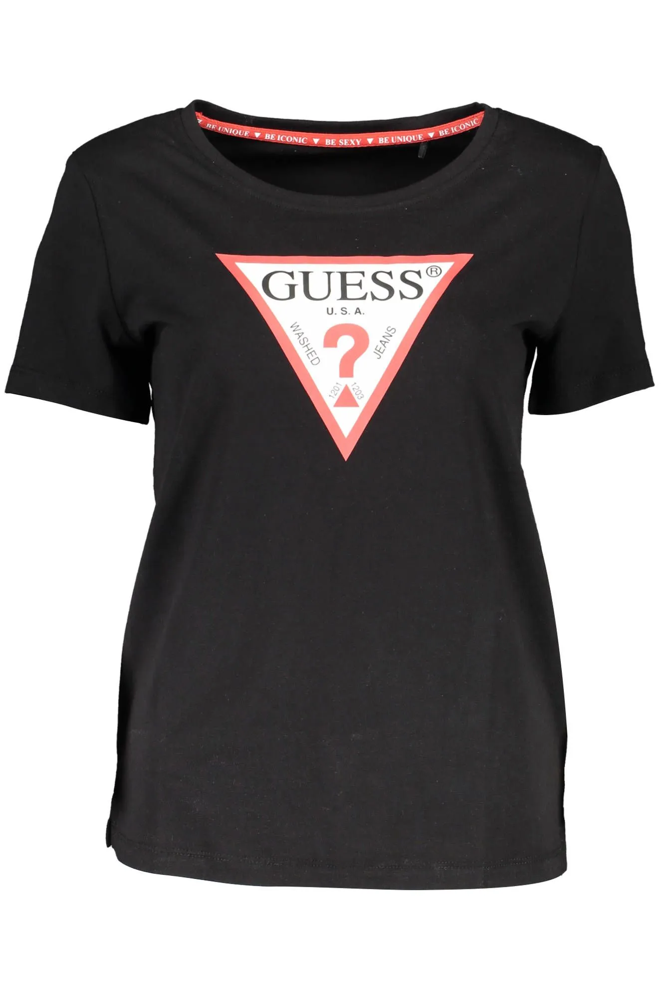 Guess Jeans Black Cotton Women T-Shirt