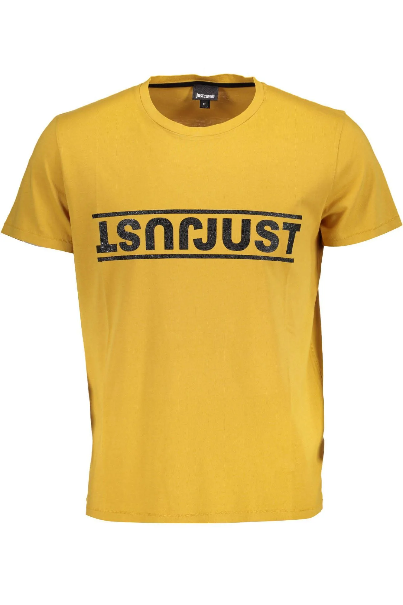 Just Cavalli Yellow Cotton Men T-Shirt