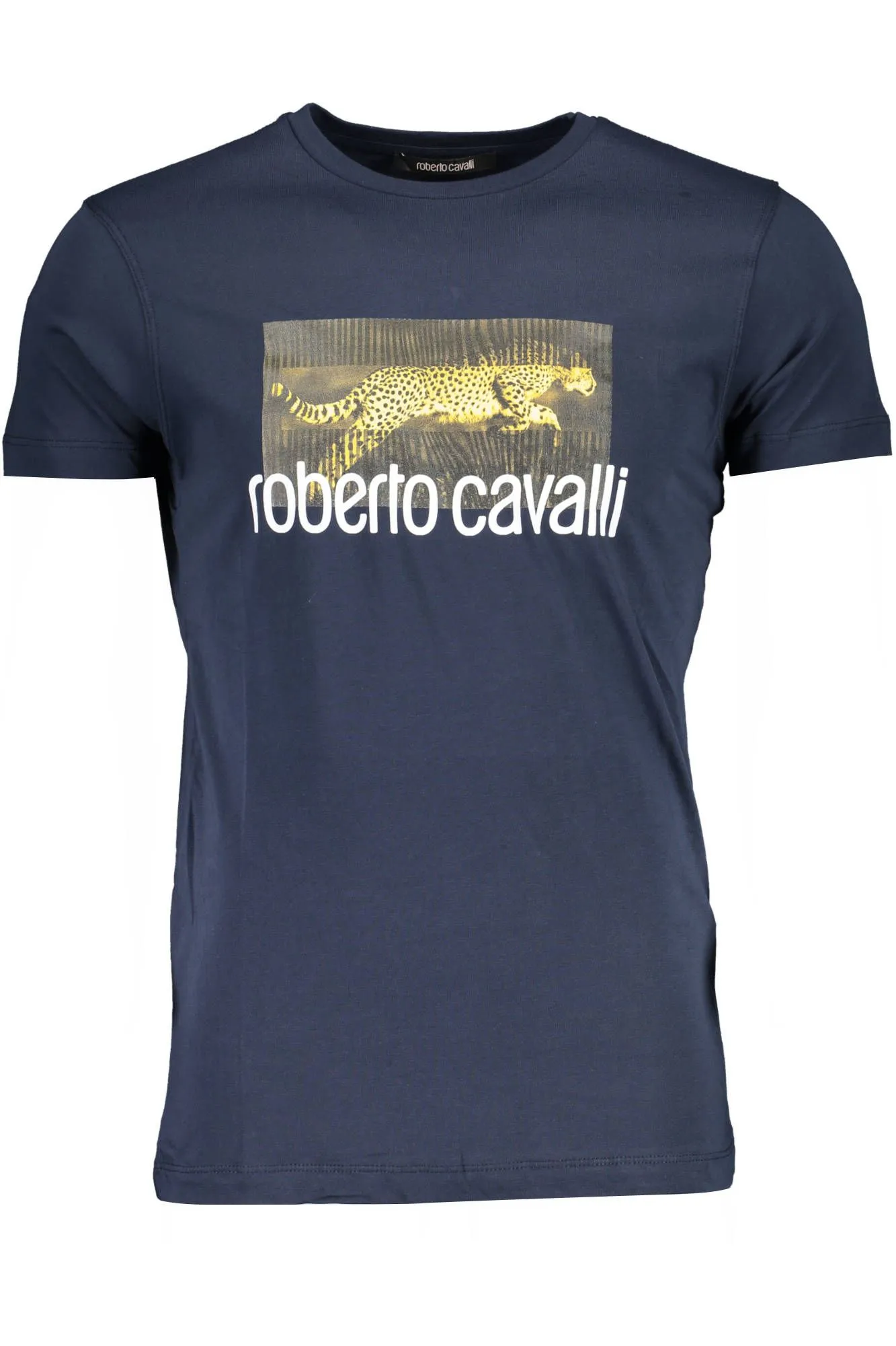 Roberto Cavalli Blue Cotton Men T-Shirt