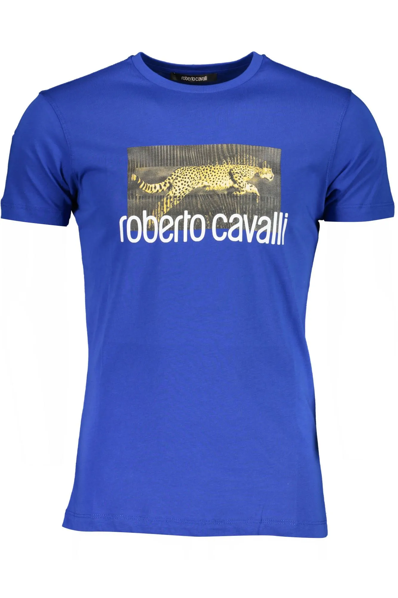 Roberto Cavalli Blue Cotton Men T-Shirt