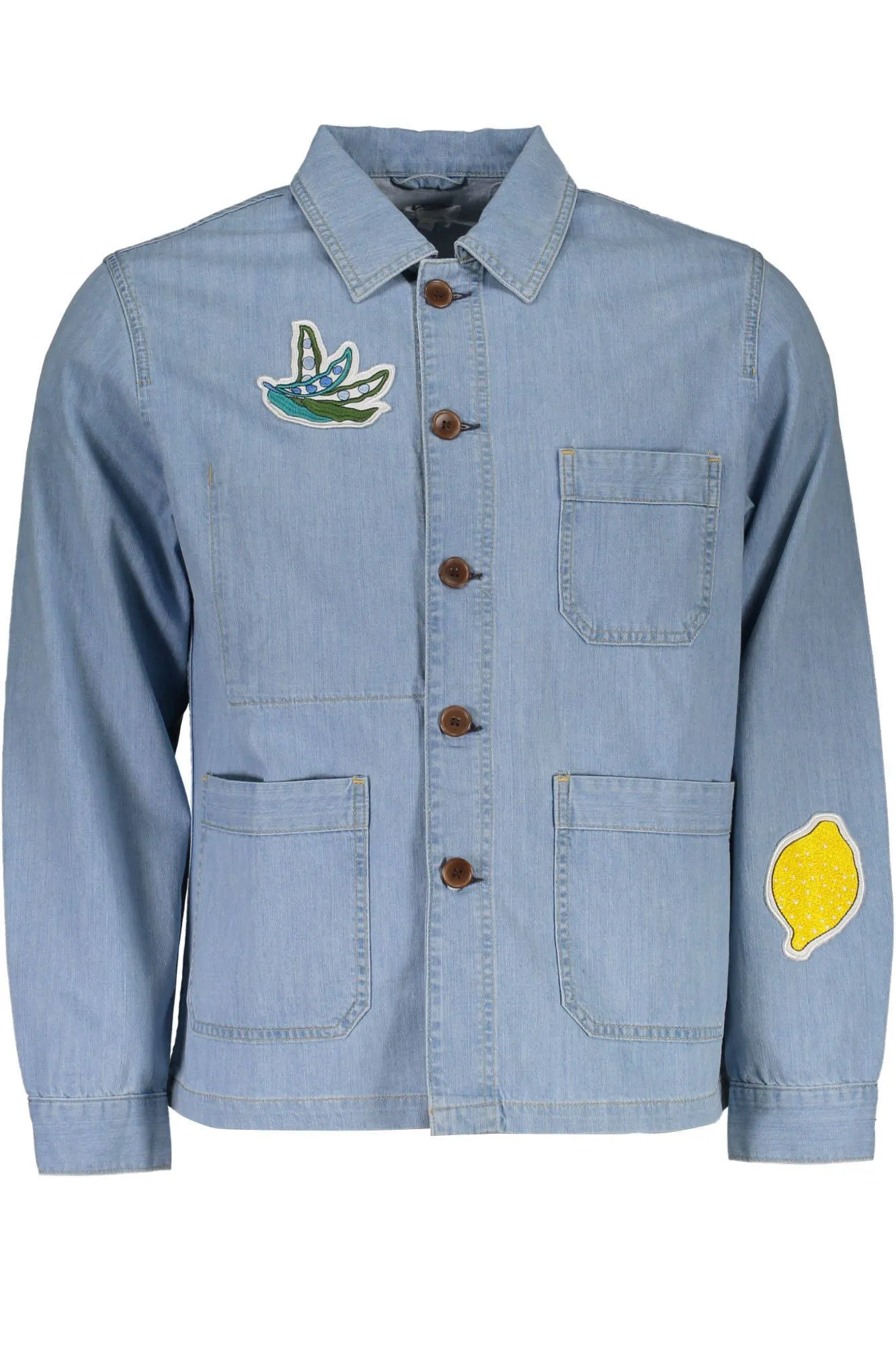 Gant Light Blue Cotton Men Jacket
