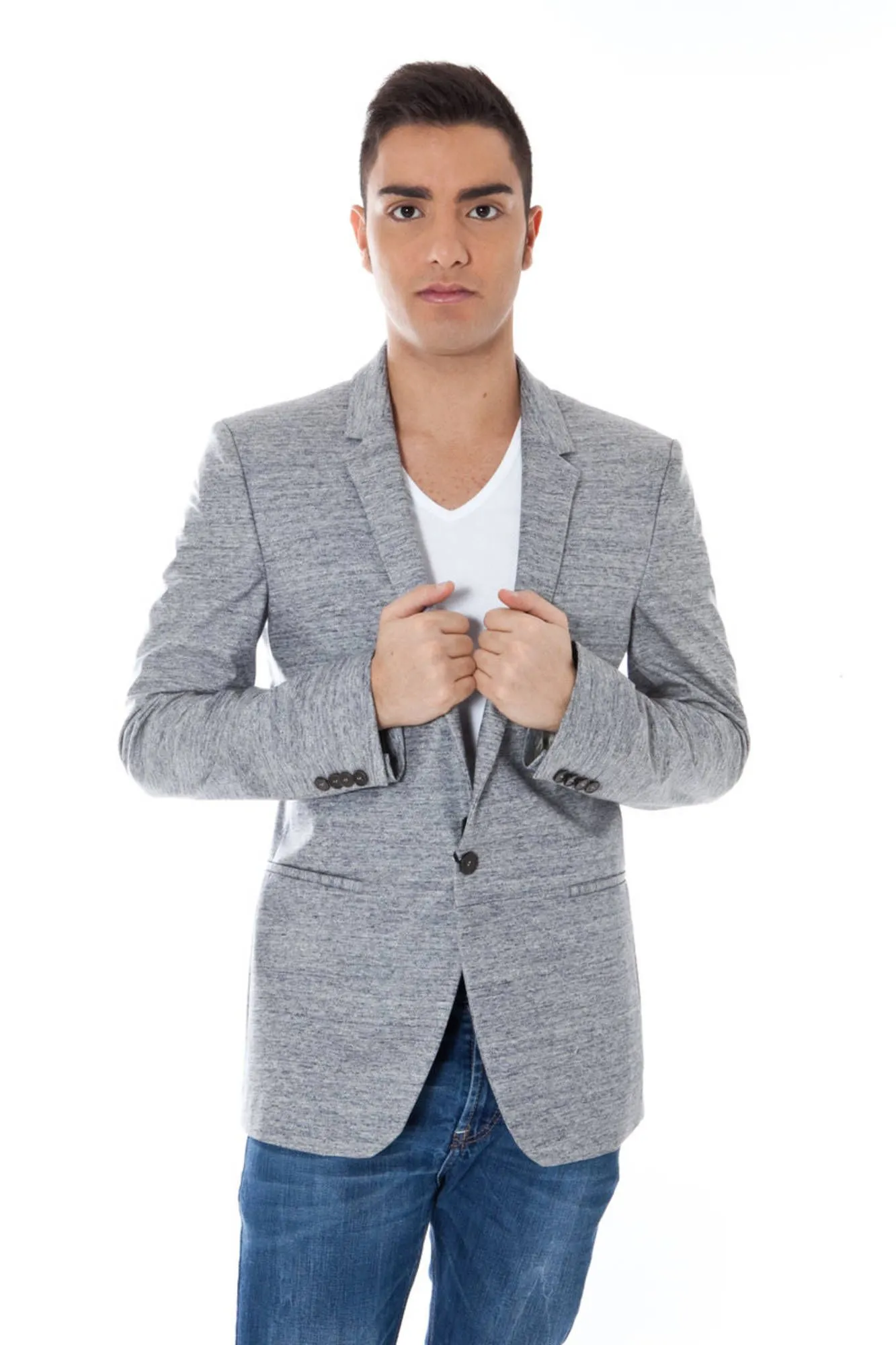 Calvin Klein Gray Cotton Men Jacket