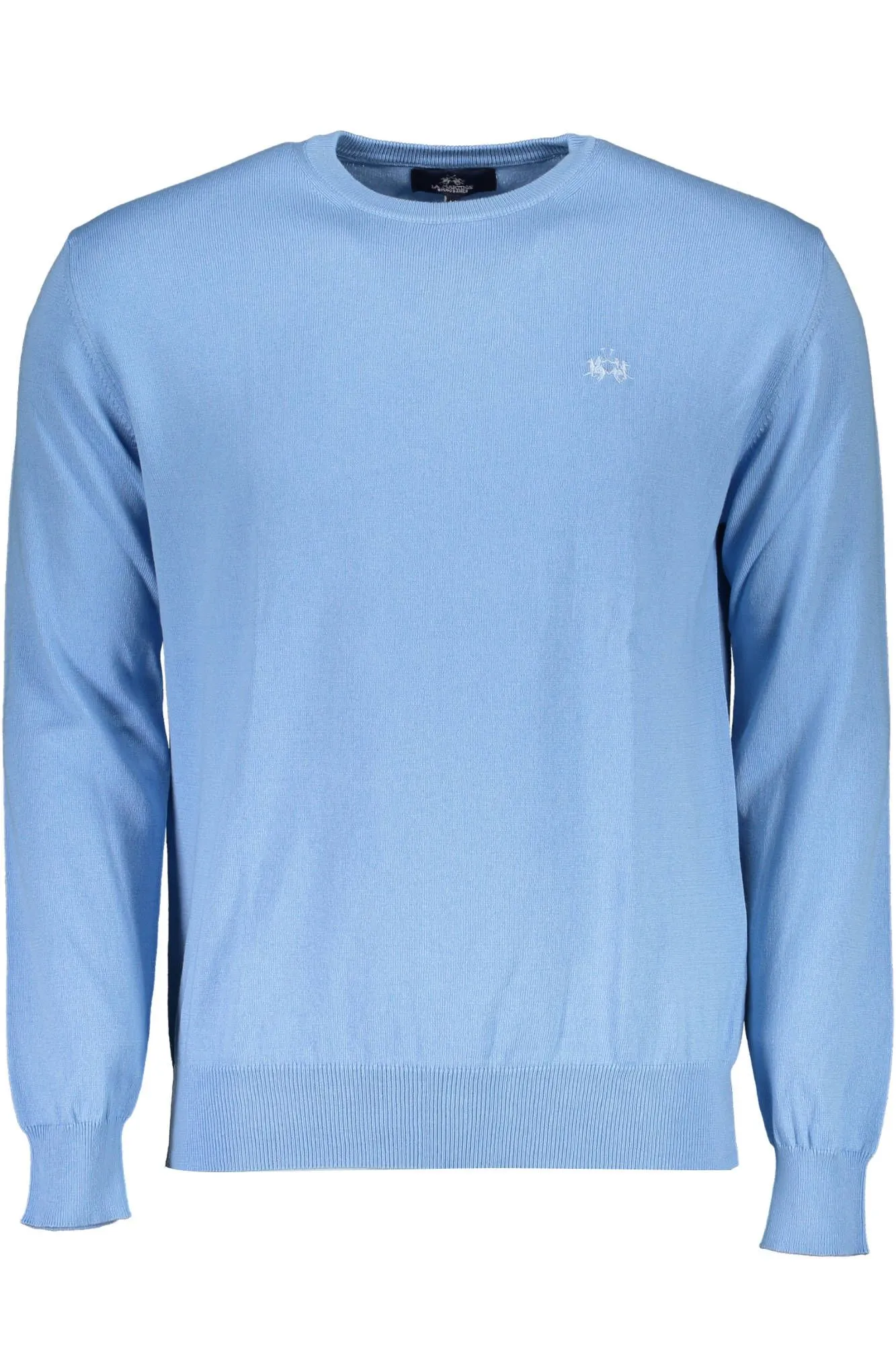 La Martina Light Blue Cotton Men Sweater