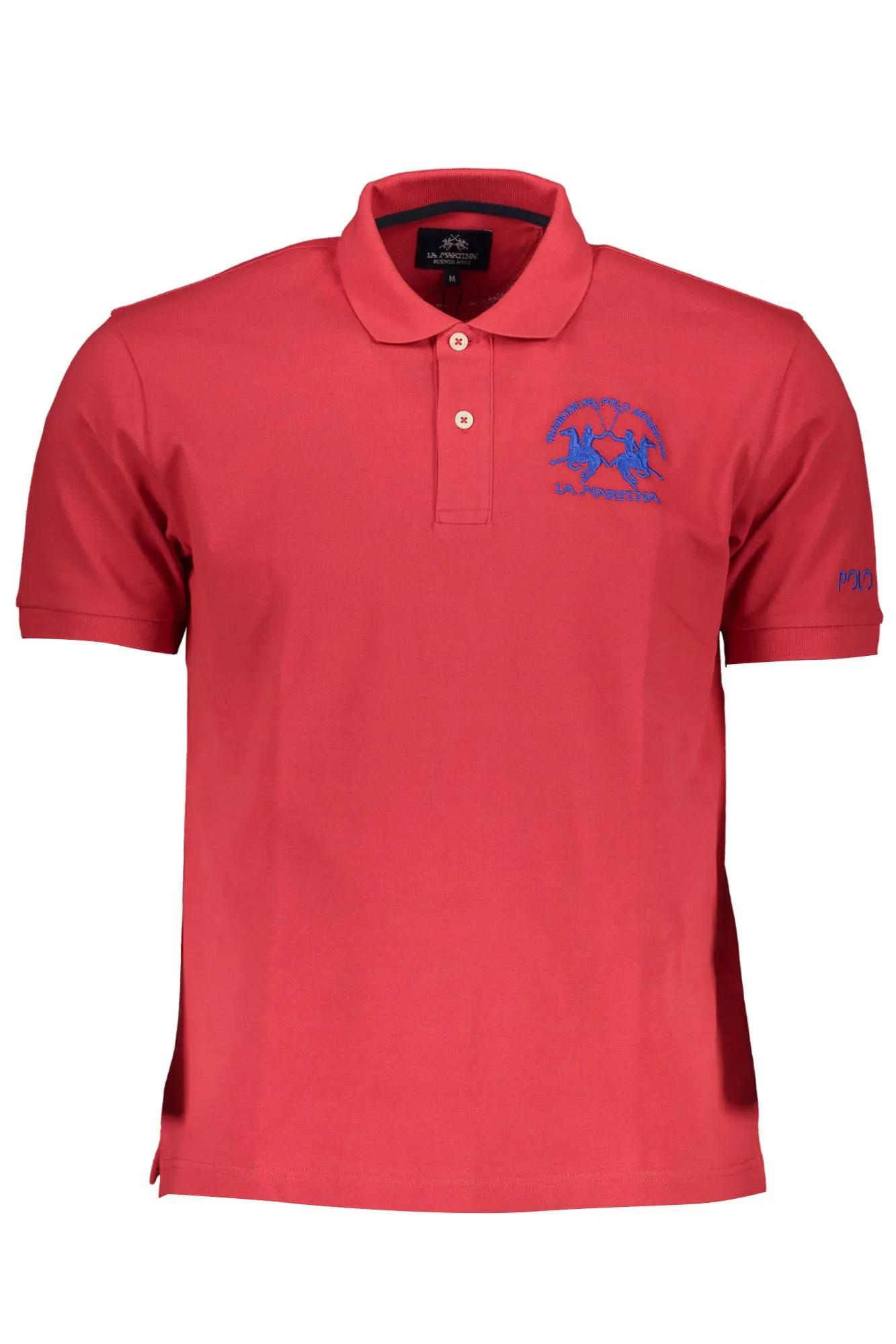 La Martina Red Cotton Men Polo Shirt
