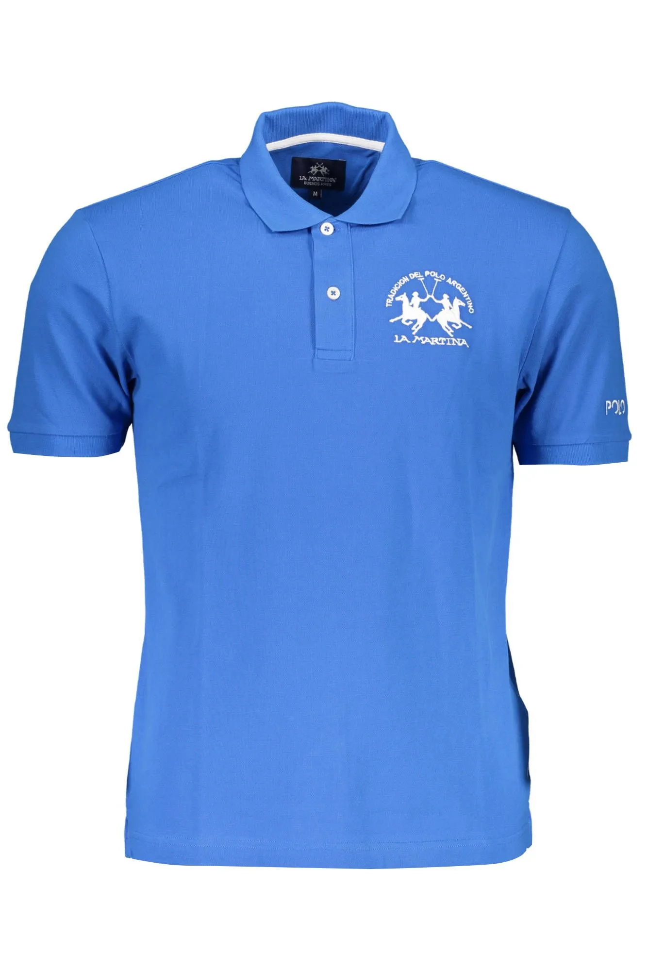 La Martina Blue Cotton Men Polo Shirt