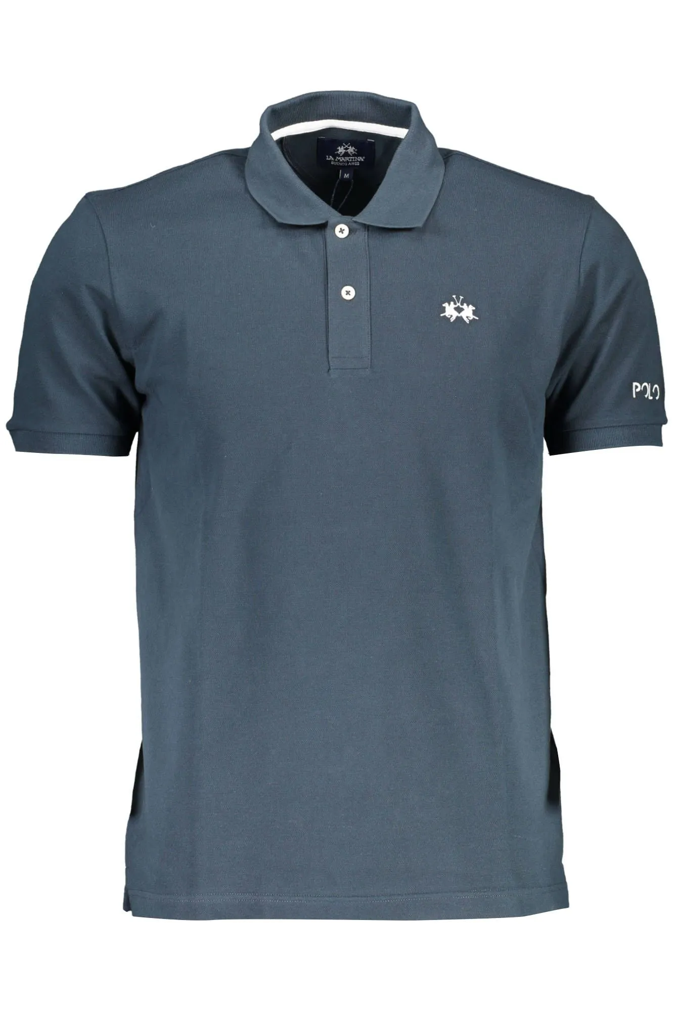 La Martina Blue Cotton Men Polo Shirt
