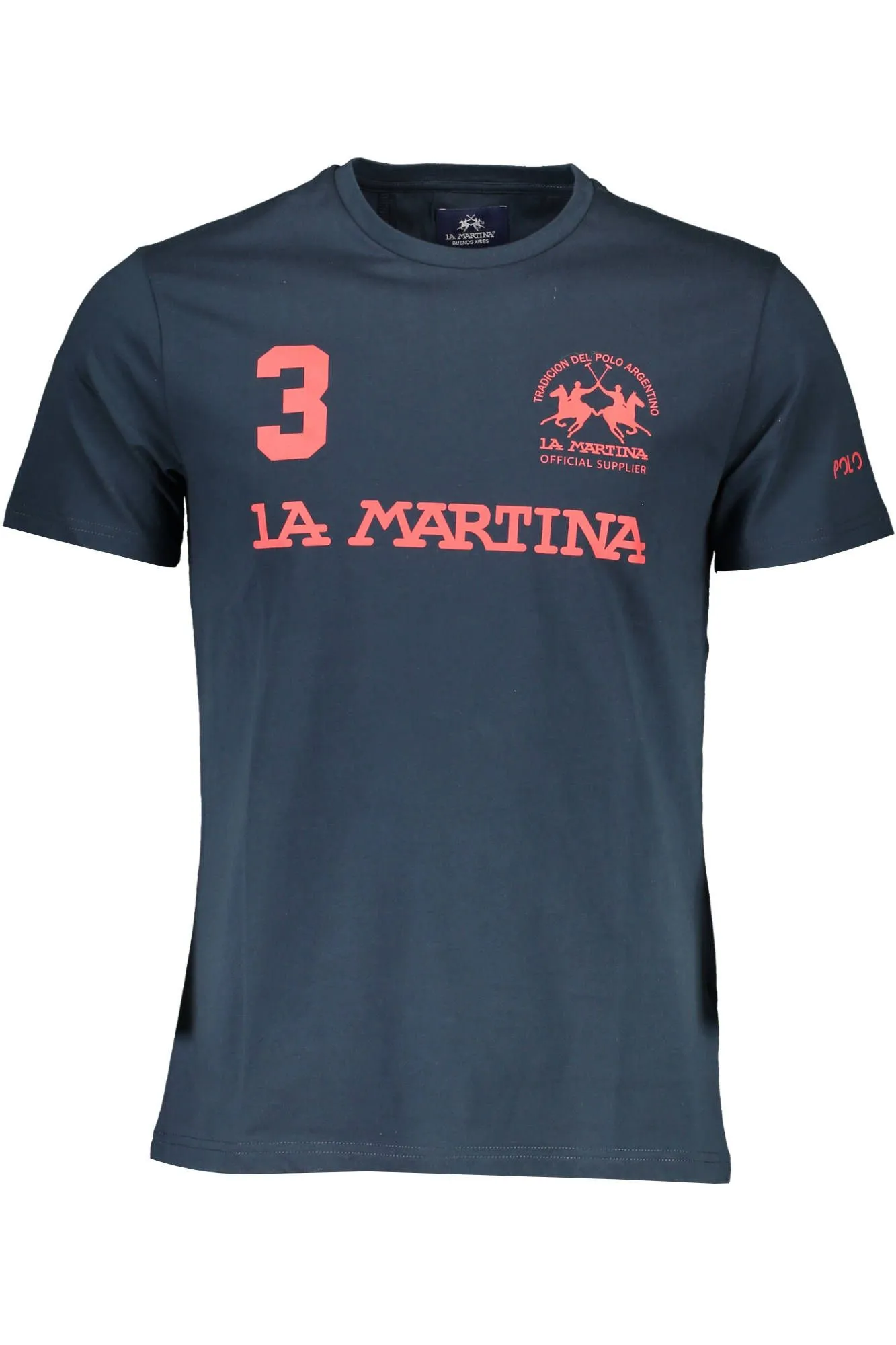 La Martina Blue Cotton Men T-Shirt
