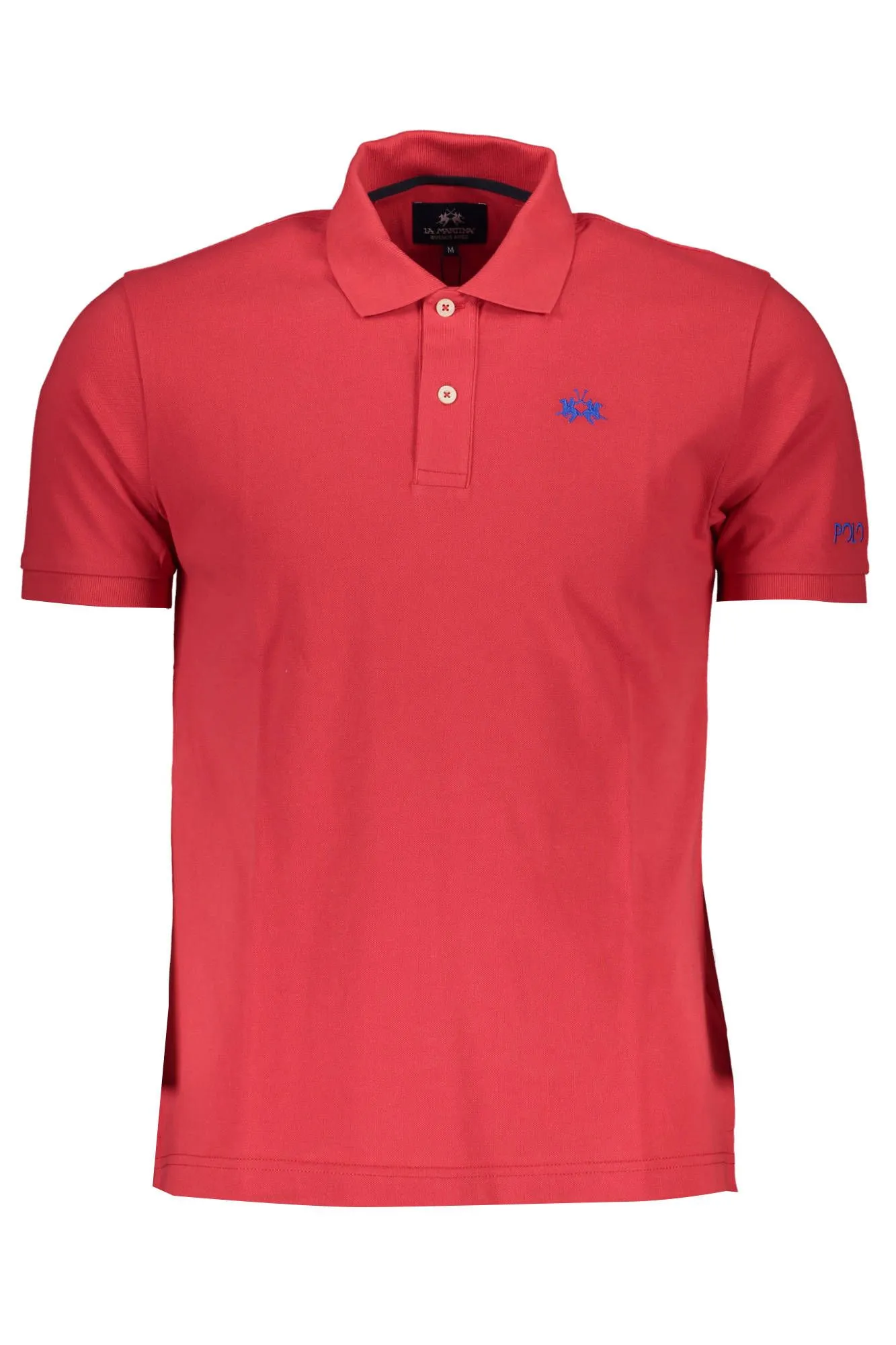La Martina Red Cotton Men Polo Shirt