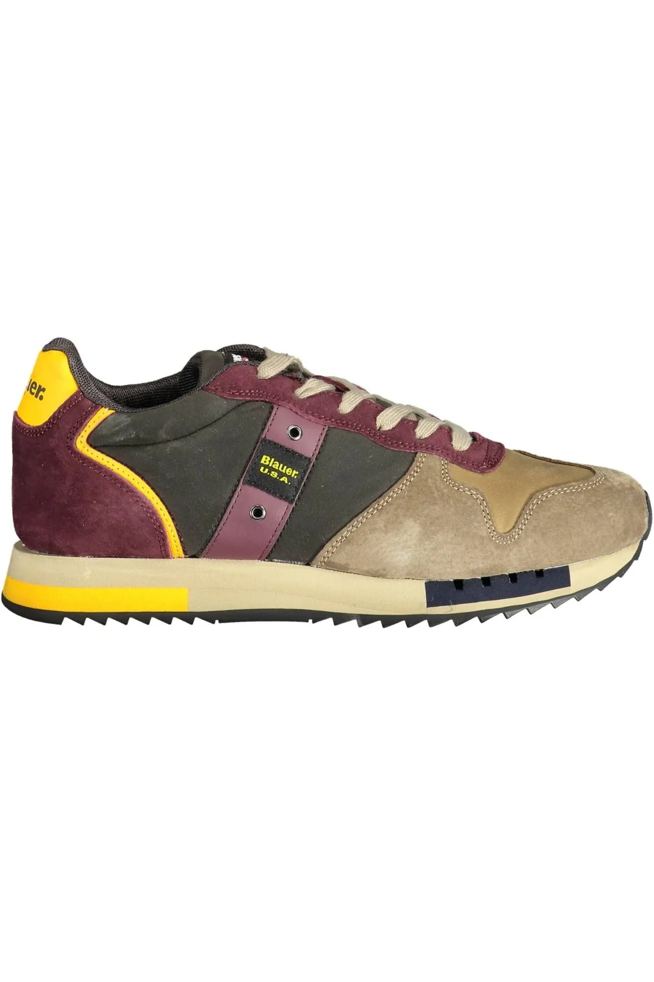 Blauer Beige Polyester Men Sneaker