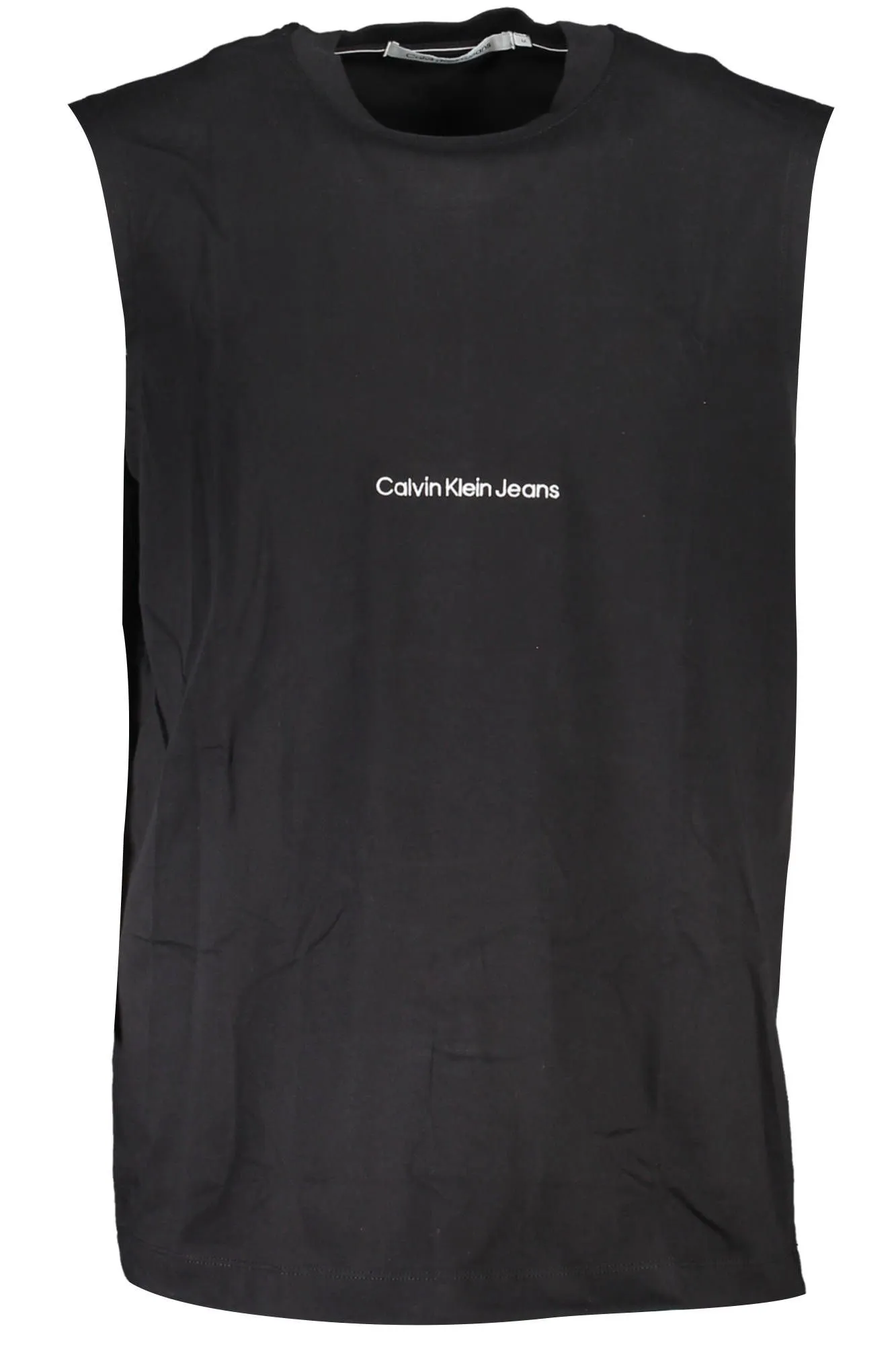 Calvin Klein Black Cotton Men Sleeveless T-Shirt