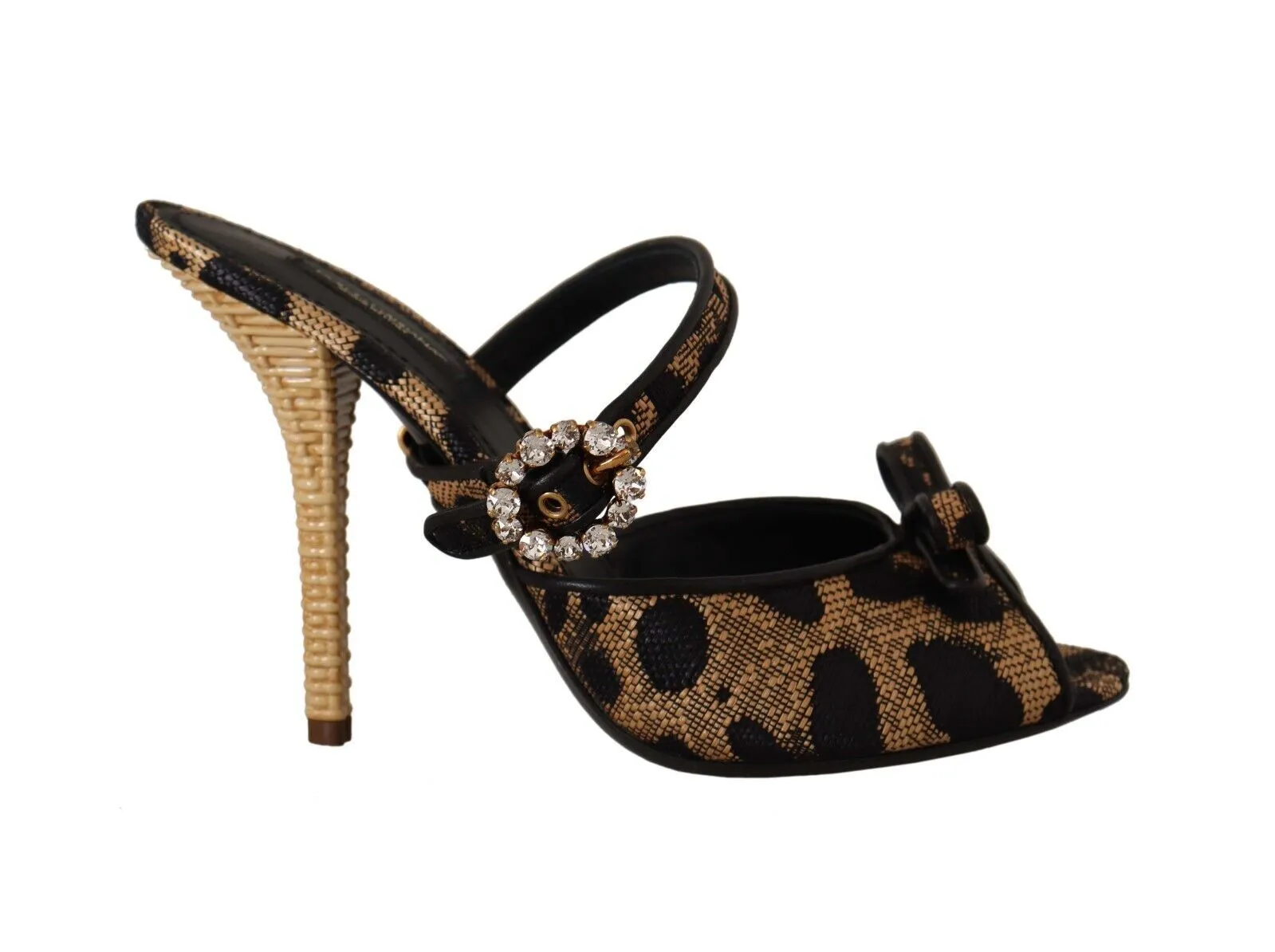 Dolce & Gabbana Women's Crystal-Embellished Leopard Print Heels