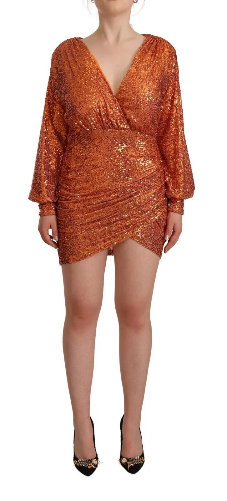 Aniye By Women's Sequin Embellished Wrap Mini Dress