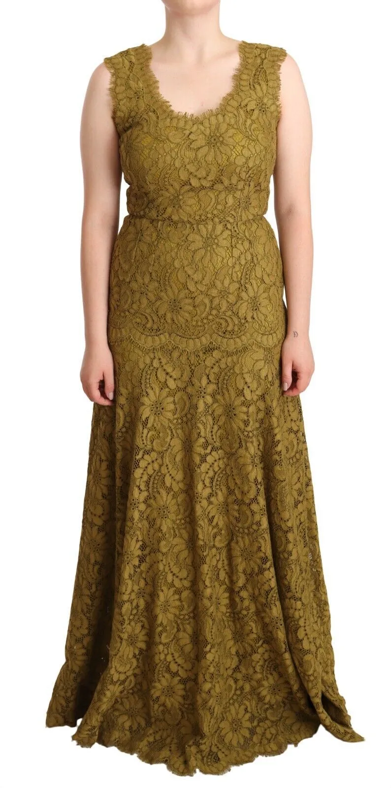 Dolce & Gabbana Women's Elegant Lace Floor-Length Sleeveless Gown