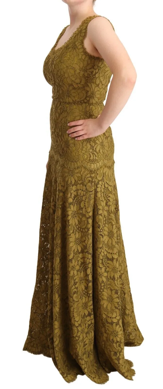 Dolce & Gabbana Women's Elegant Lace Floor-Length Sleeveless Gown