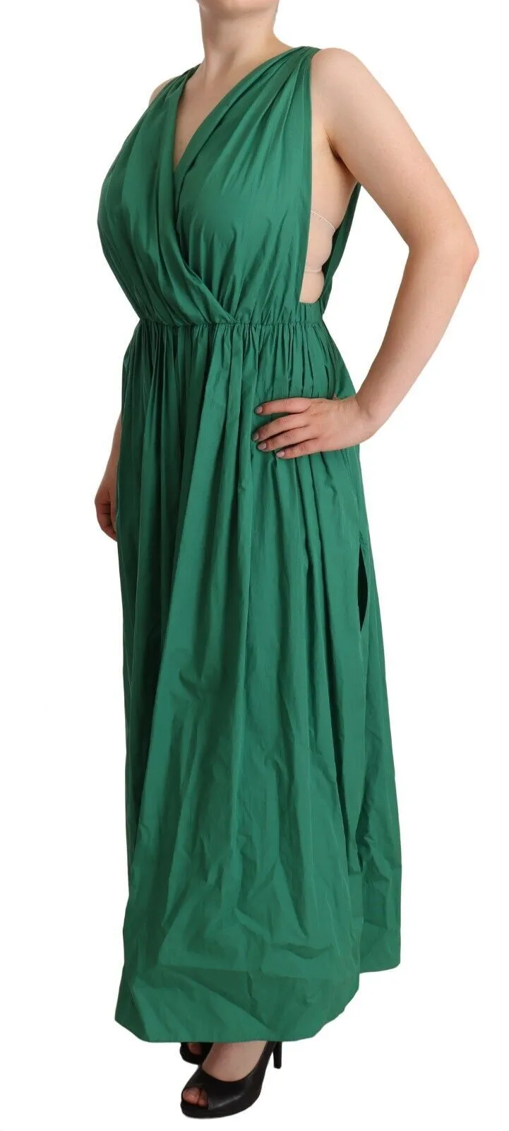 Dolce & Gabbana Women's Elegant Deep Green Sleeveless A-Line Dress