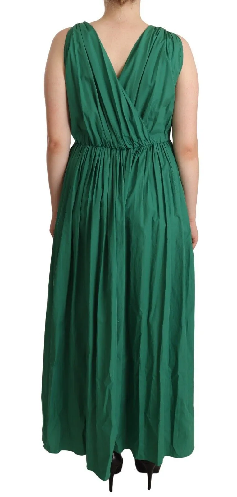 Dolce & Gabbana Women's Elegant Deep Green Sleeveless A-Line Dress