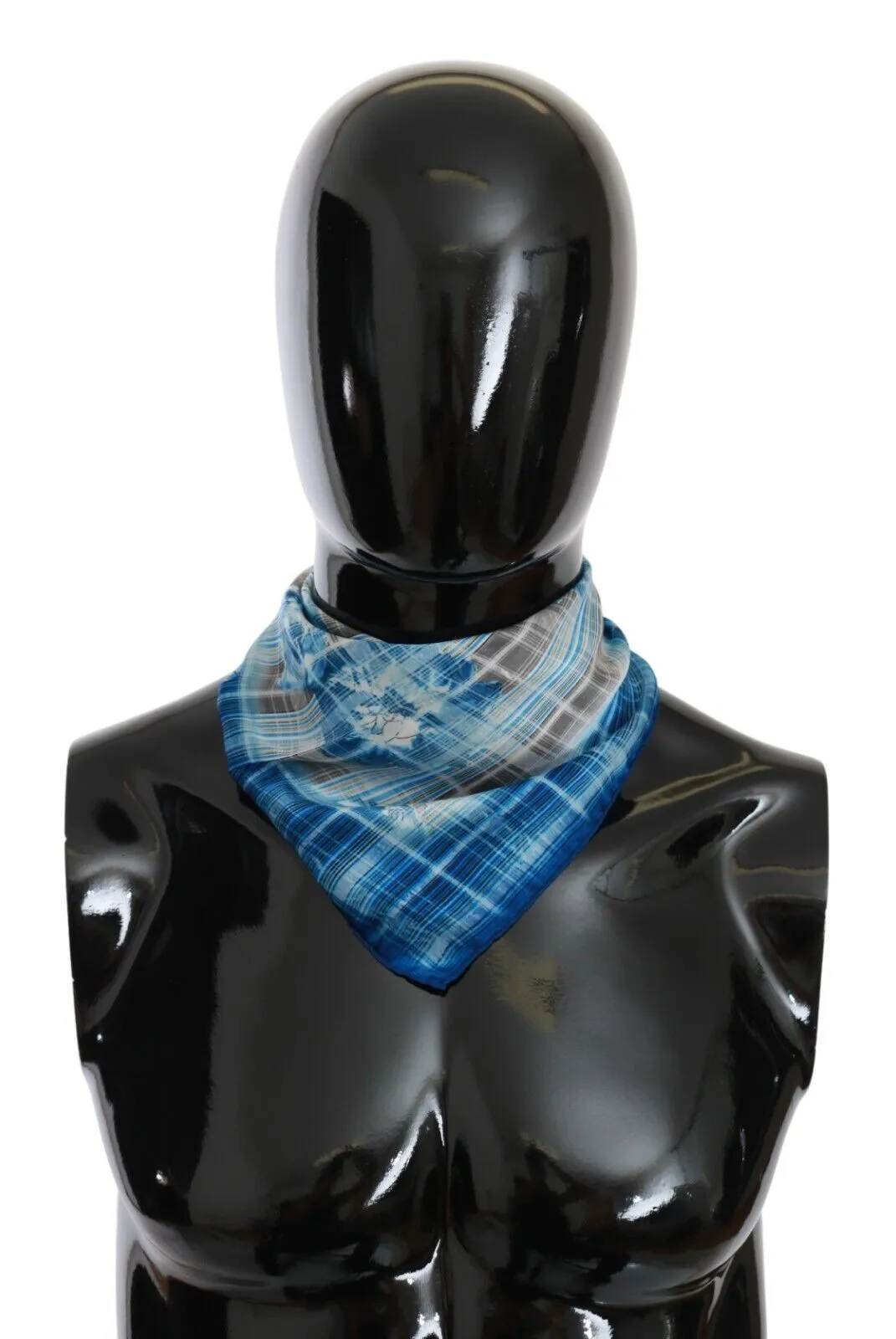 John Galliano Men's Elegant Floral Stripe Cotton Bandana