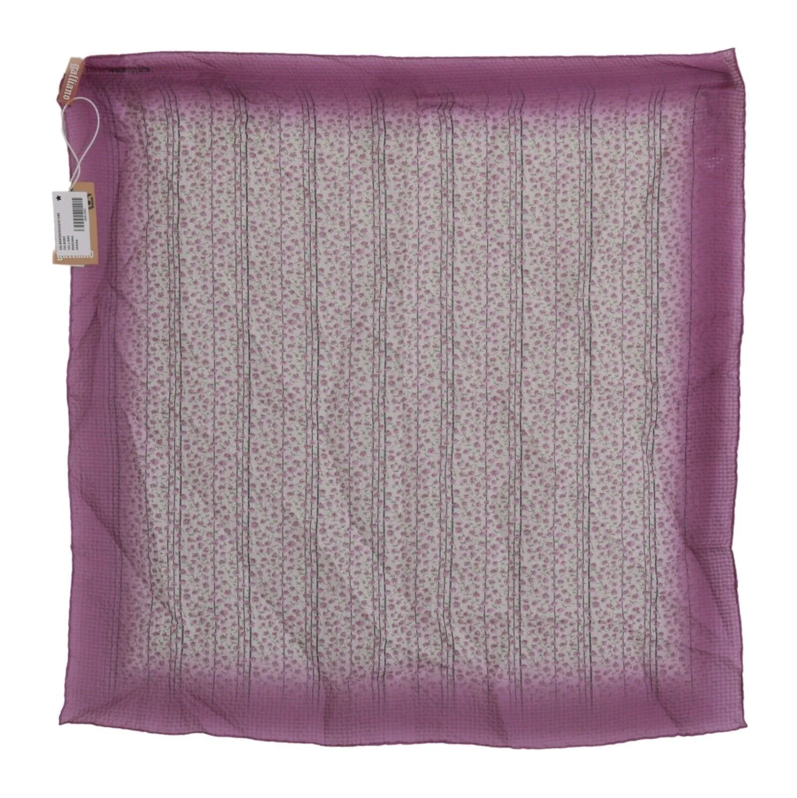 John Galliano Women's Chic Pink Silk Bandana Shawl Scarf
