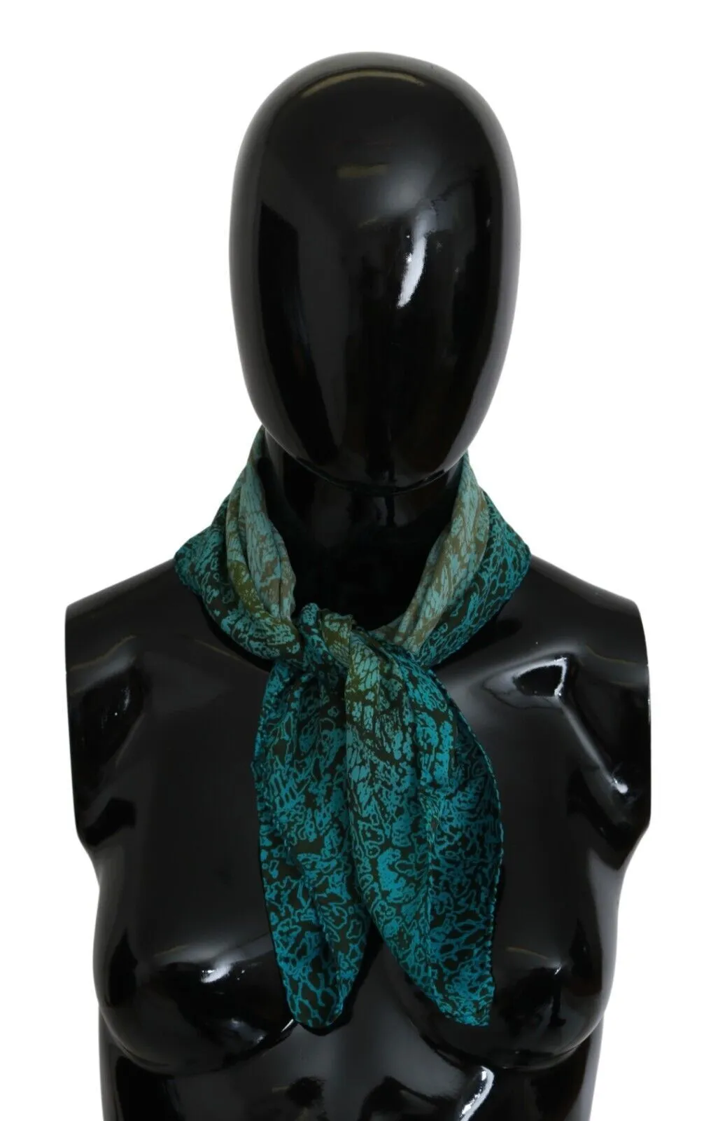 John Galliano Men's Elegant Blue Cotton Bandana Wrap Shawl