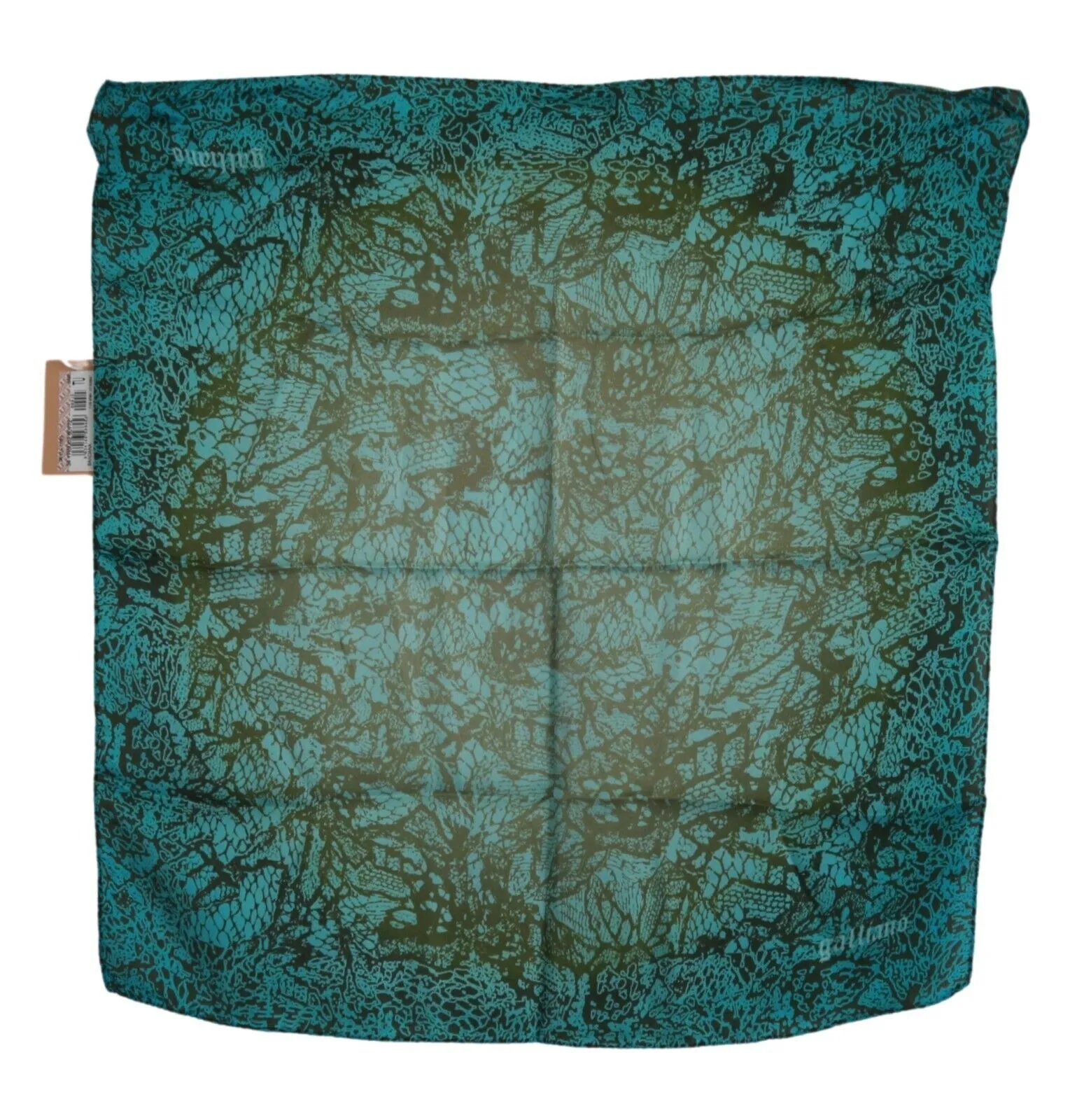 John Galliano Men's Elegant Blue Cotton Bandana Wrap Shawl