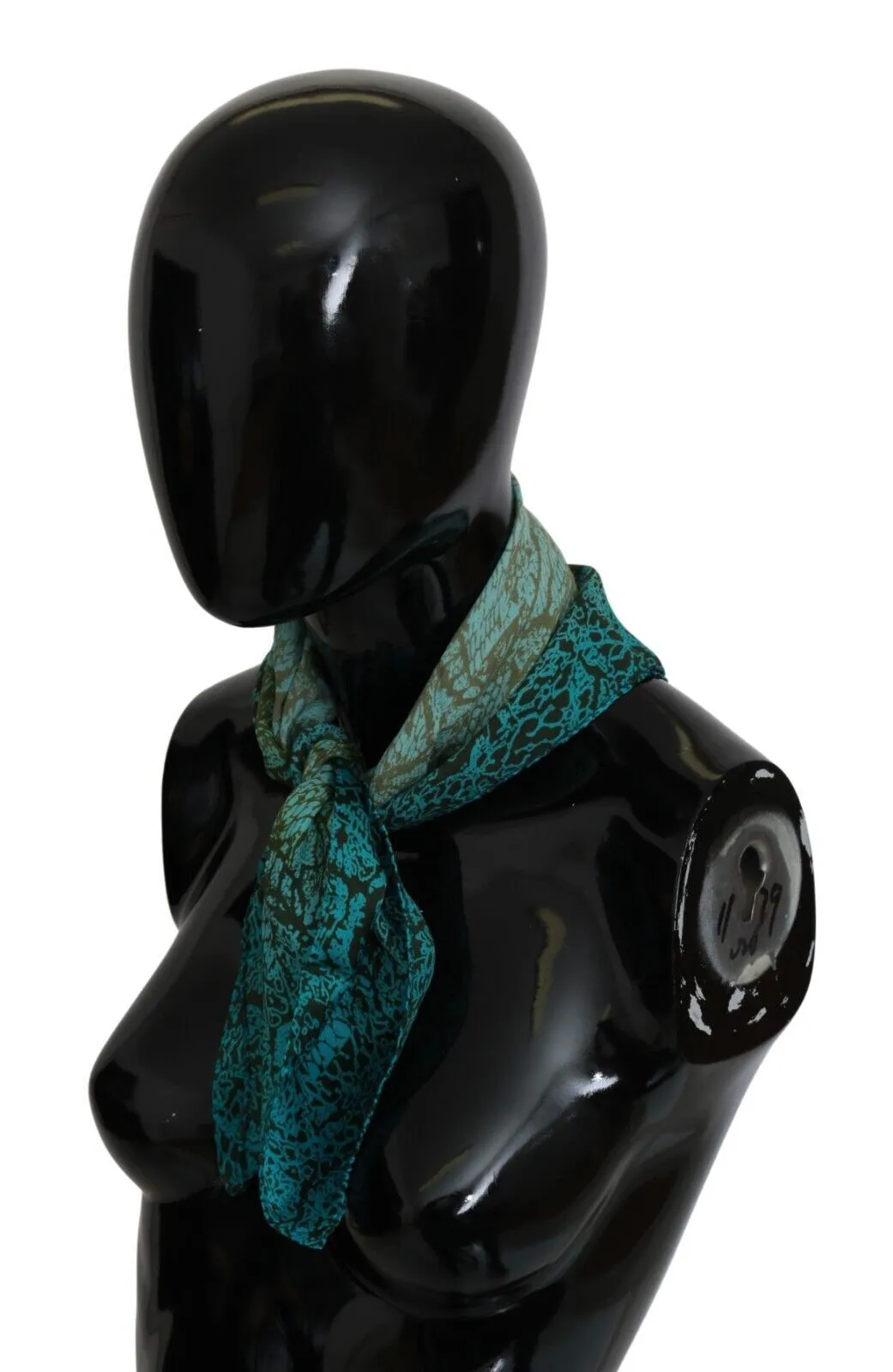 John Galliano Men's Elegant Blue Cotton Bandana Wrap Shawl