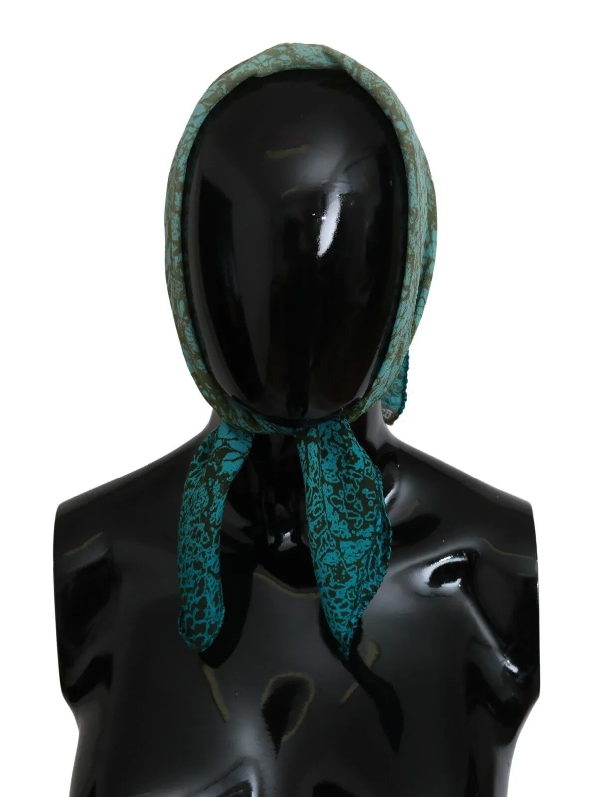 John Galliano Men's Elegant Blue Cotton Bandana Wrap Shawl