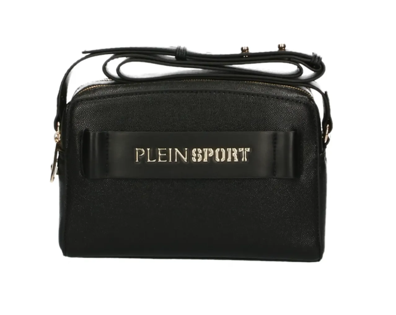 Plein Sport Women's Sleek Black Double-Zip Crossbody Bag