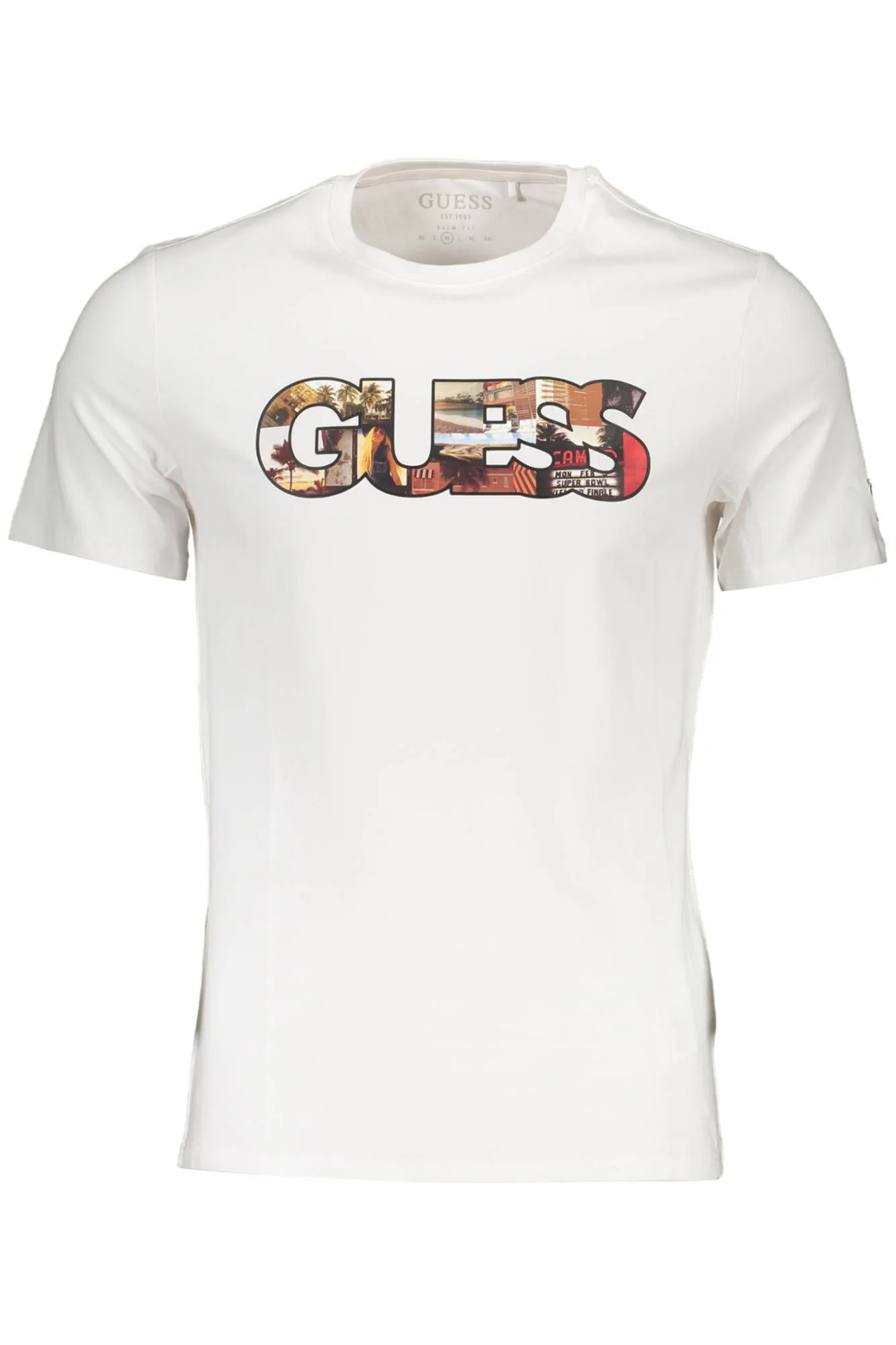 Guess Jeans White Cotton Men T-Shirt