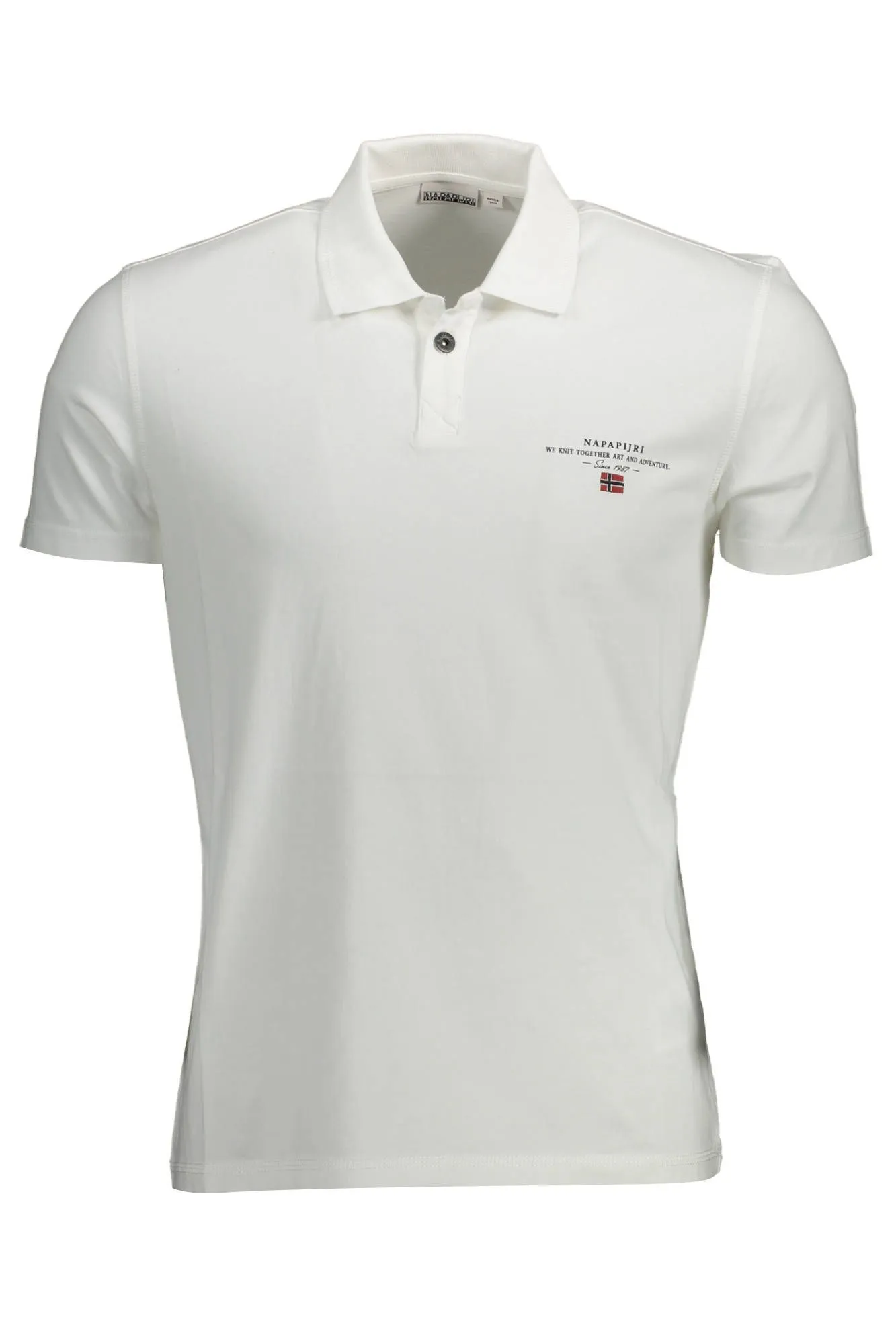 Napapijri White Cotton Men Polo Shirt