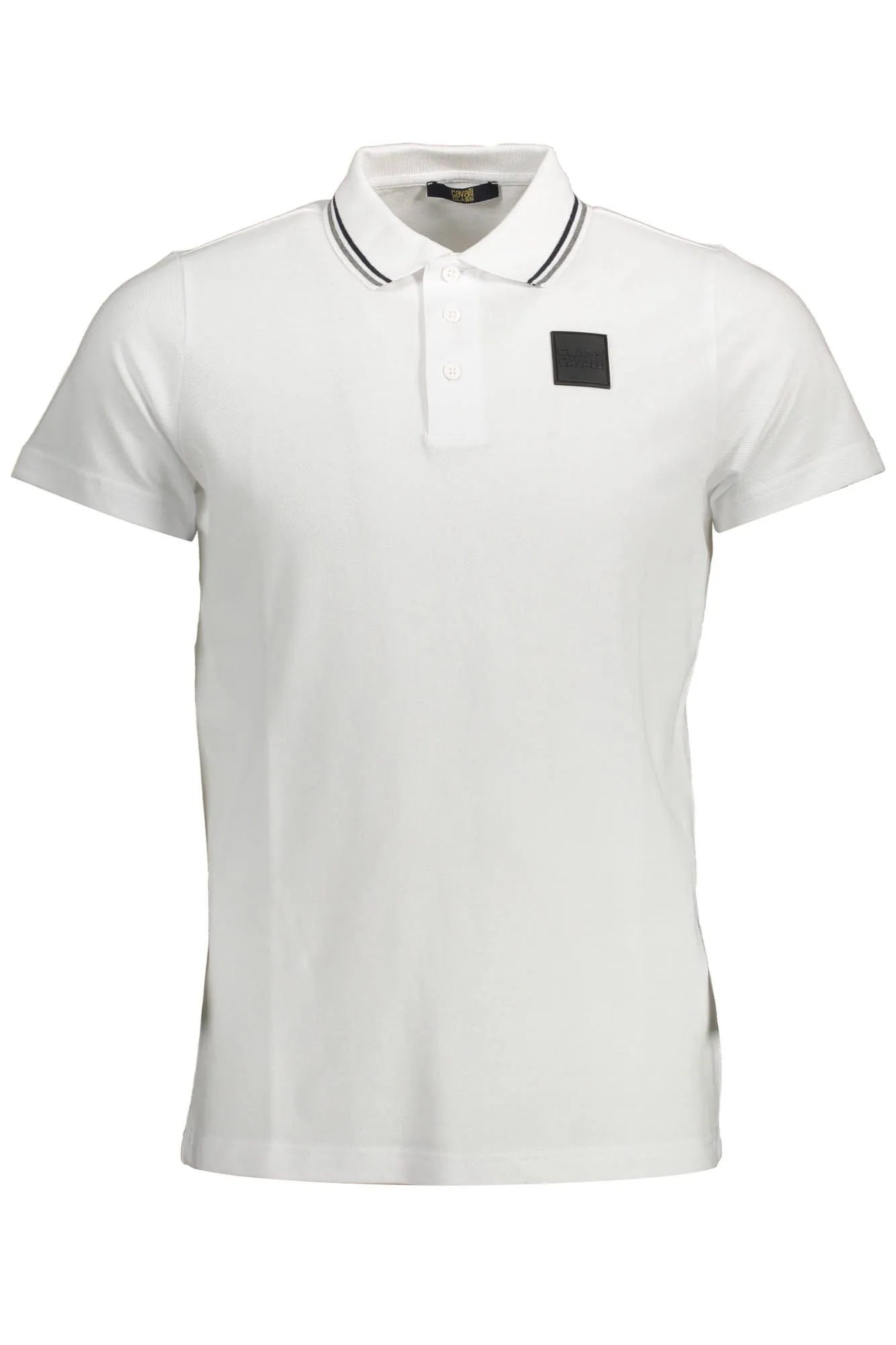 Cavalli Class White Cotton Men Polo Shirt