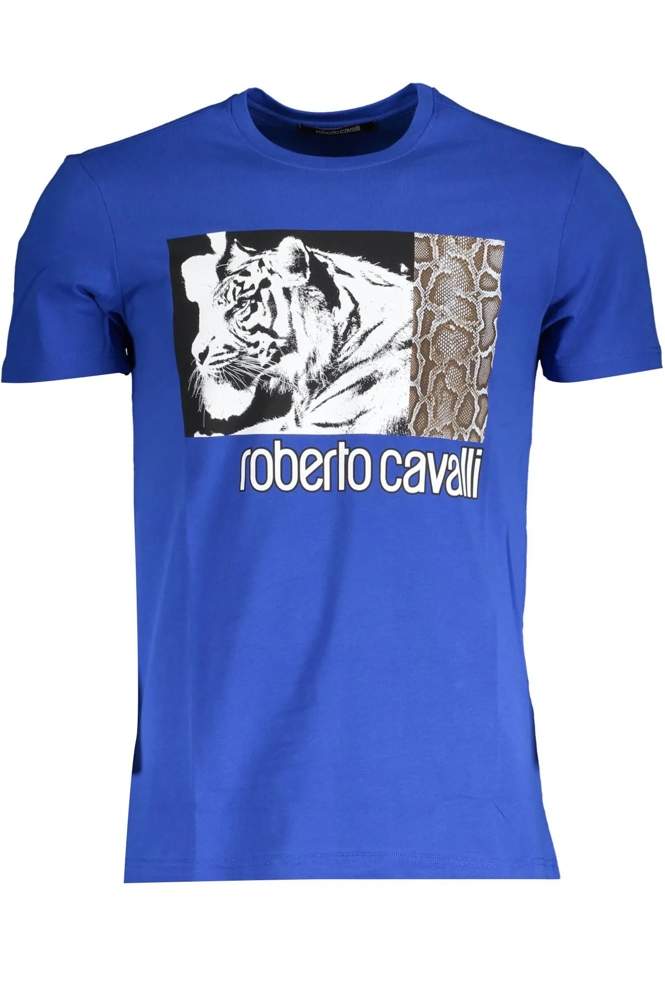 Roberto Cavalli Blue Cotton Men T-Shirt