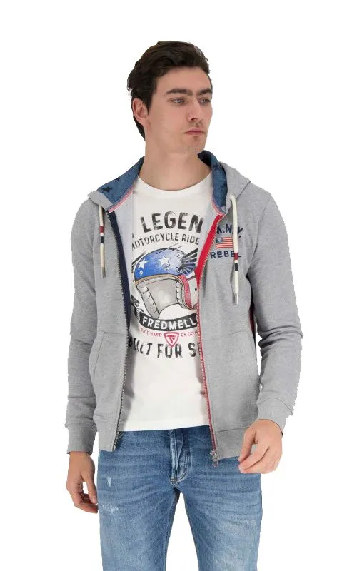 Fred Mello Gray Cotton Men Sweater