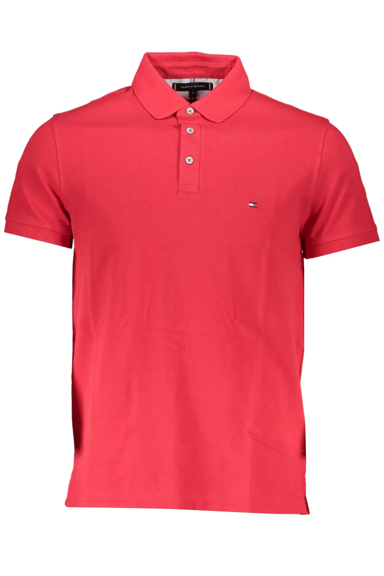 Tommy Hilfiger Red Cotton Men Polo Shirt