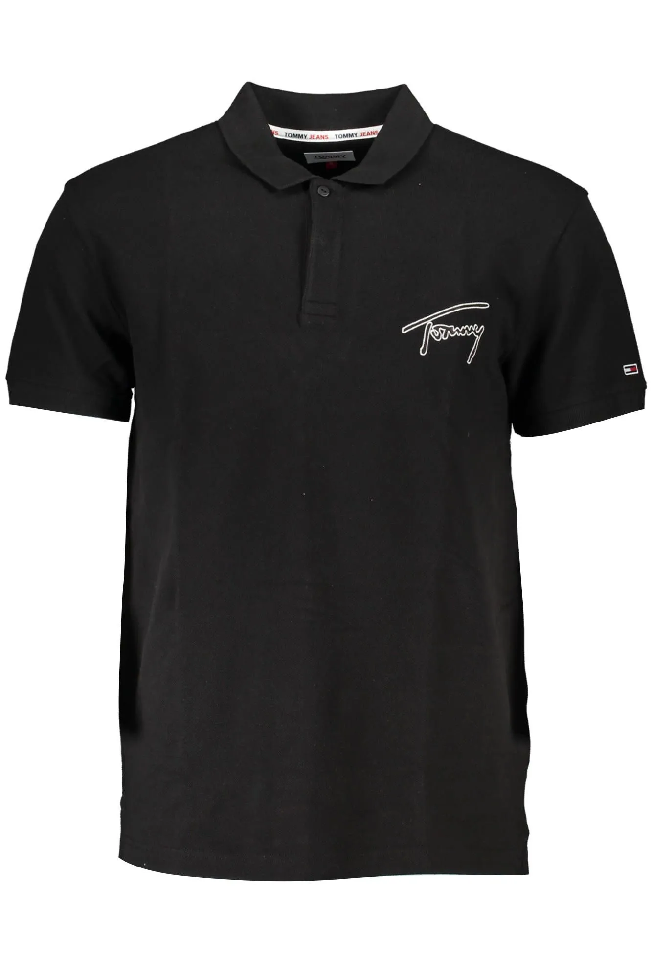 Tommy Hilfiger Black Cotton Men Polo