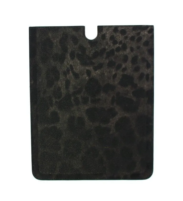 Dolce & Gabbana Women's Chic Leopard Print Leather Tablet Case