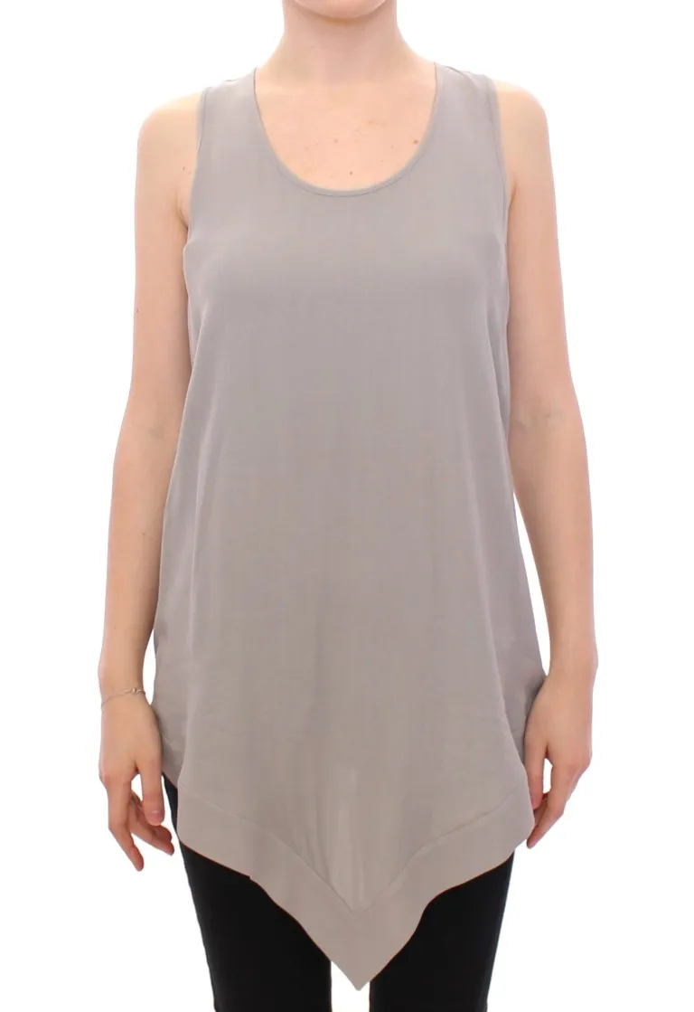 Comeforbreakfast Women's Elegant Gray Viscose Top  Timeless Style