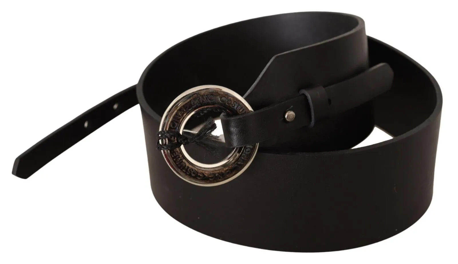 Costume National Women's Chic Leather Fashion Belt with Silver-Tone Buckle