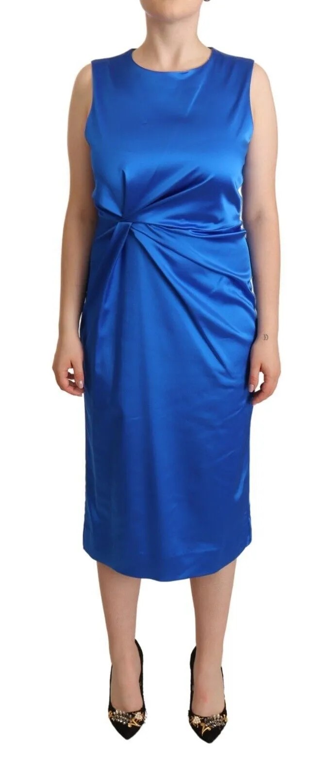P.A.R.O.S.H. Women's Elegant Sleeveless Sheath Midi Dress