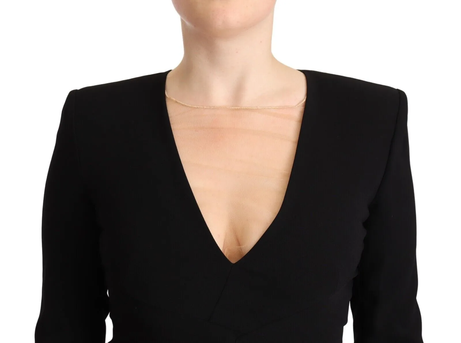 Dsquared² Women's Elegant Black V-Neck Mini Dress