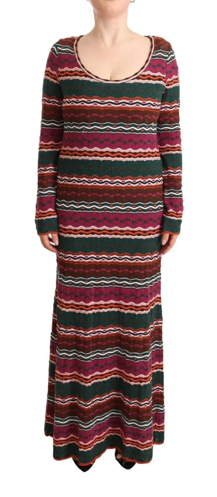 Missoni Women's Multicolor Striped Long Sleeve Sheath Dress