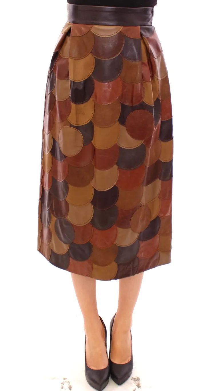 Dolce & Gabbana Women's Elegant Leather Patchwork Skirt